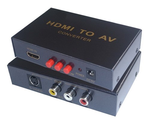 ממיר מקצועי HDMI ל-3xRCA + S-VIDEO (וידאו+אודיו), תומך 1080P