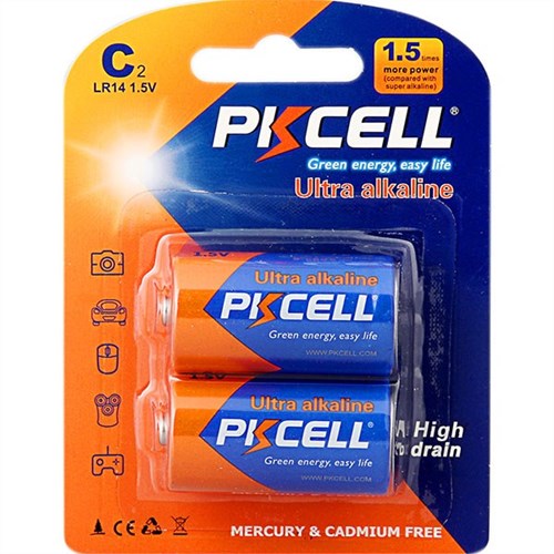 זוג סוללות C אלקליין PKCELL