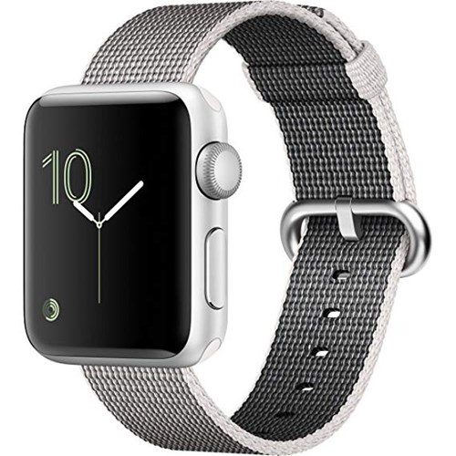 Apple Watch - אלומיניום כסוף רצועה ספורט לבן