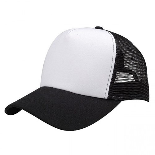 כובע רשת 5 פנלים בשילוב לבן עם סגר פלסטי
